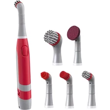 Electric Grout Cleaning Scrub Brush with Upgraded Stainless Wire Brush and 5 Rep