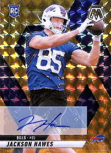 2025 Panini Mosaic Football Jackson Hawes #334 Gold /10 Auto RC