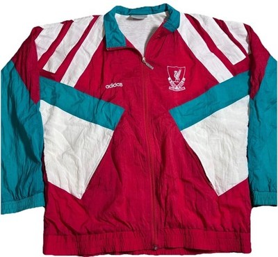 1991 Adidas Liverpool Soccer Zip Up Windbreaker Jacker Mens Sz 40/42