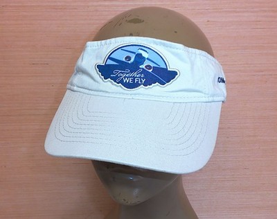 Gulfstream Together We Fly White Sun Visor Hat Jet Plane Aerospace Adult OSFA