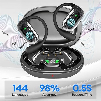 140+ Sprachen AI Übersetzer Ohrhörer Echtzeit Übersetzer Kopfhörer Smart Voice
