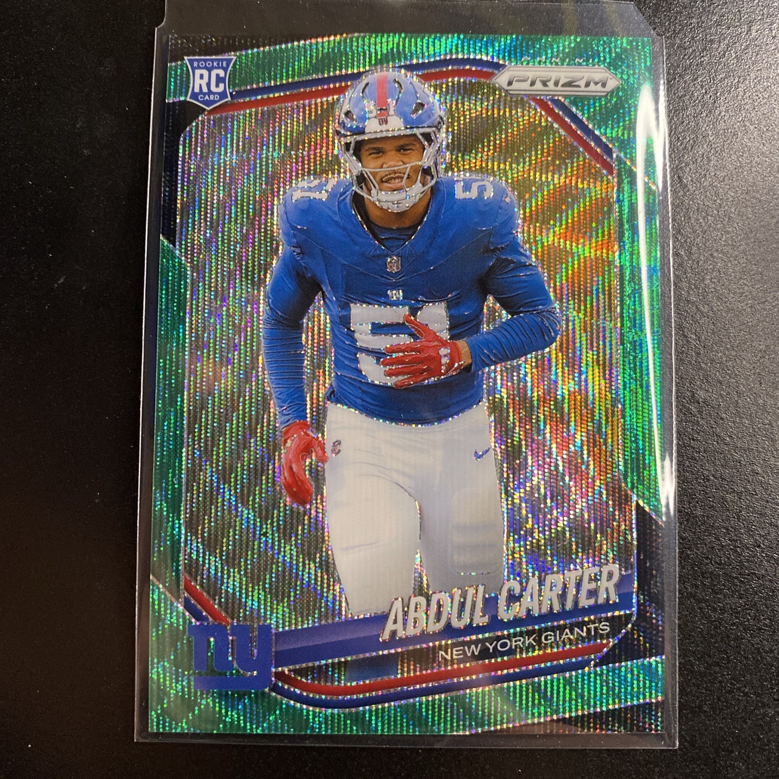 2025 Panini Prizm Abdul Carter RC #394 Green Wave Parallel