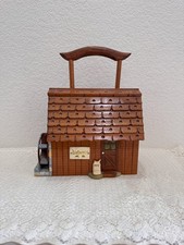 RARO mulino ad acqua vintage firmato Maurice Batson scatola di legno borsa arte popolare Gatlinburg
