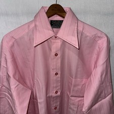 NEW VTG Sears Best The Comfort Shirt Perma Prest Pink Herringbone L/S Sz 16x34