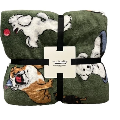 Vera Bradley Essential Throw Blanket 50" x 80" Dog Park 50668-23029 NWT