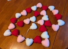 VALENTINE HEART GARLAND WEDDING BRIDAL DECOR HANDMADE RED PINK WHITE BANNER