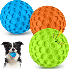 Indestructible Squeaky Dog Balls for Aggressive Chewers, Interactive Dog Toys to
