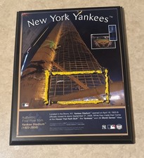 YANKEES STADIUM 1923-2008 FOUL POLE MESH PLAQUE / STEINER CERTIFIED **READ**