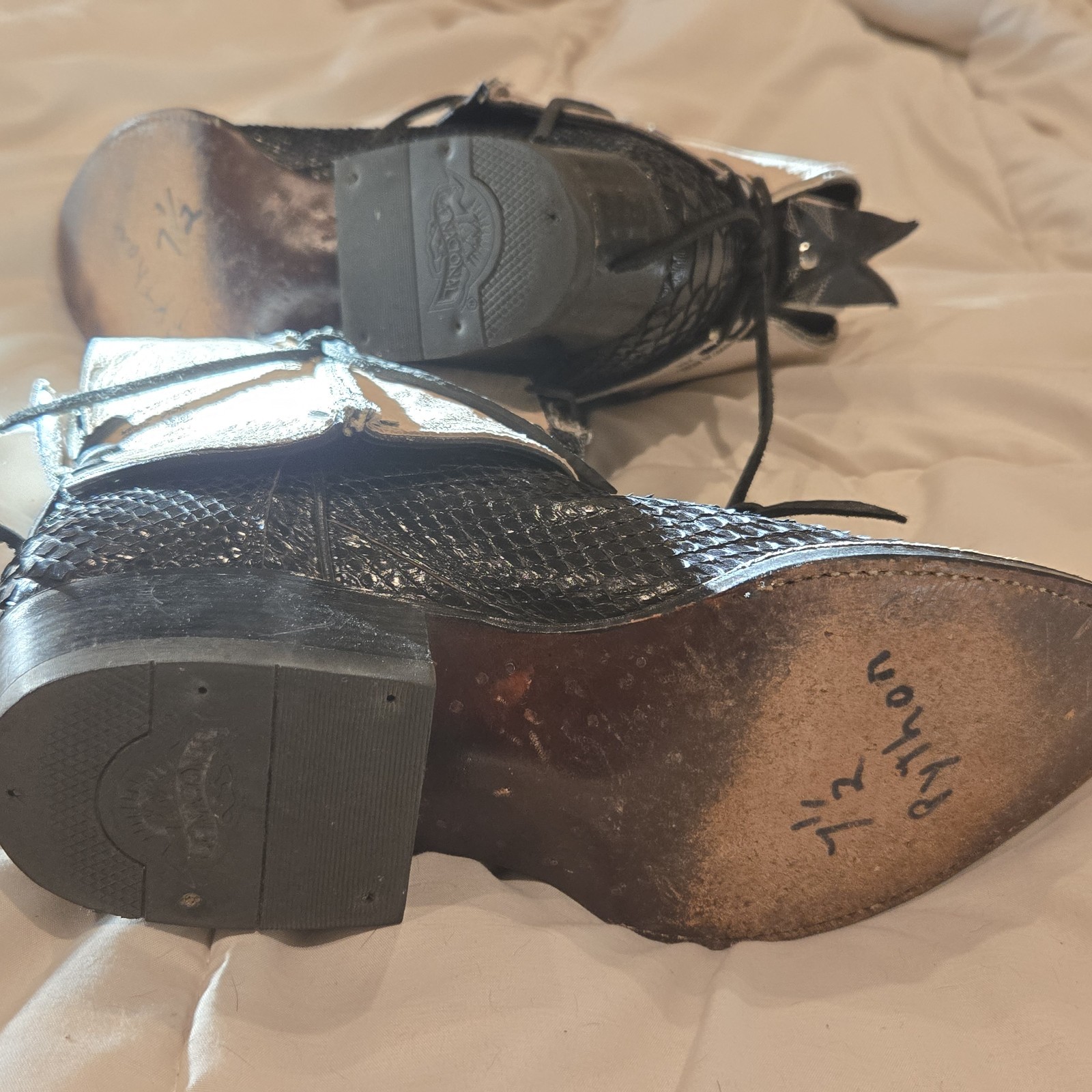 Sexy Fold Down Black Python Boots La Nacional 9.5… - image 6