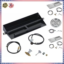 36x12/25/24x8/22.5x6'' Stainless Steel Fire Pit Kit with Burner for Propane US