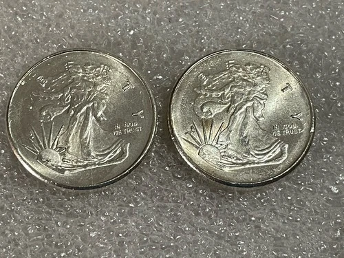 1/4 Oz .999 Silver Rounds-Walking Liberty-Highland Mint-Lot Of 2 (1/2 Oz Total)