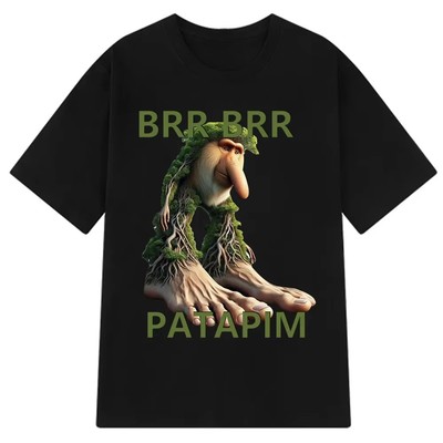 Felpa Bambini Italian Brain - 100% Cotone, Senza Cappuccio, Motivo Rosso 'Tung Tung Tung Sahur', Taglie 100-160, Per Scuola E Sport