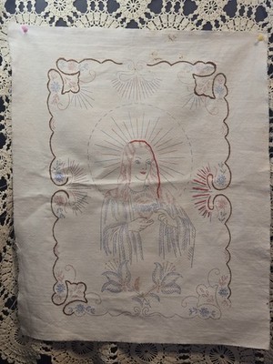 Vintage Religious Unfinished Embroidery