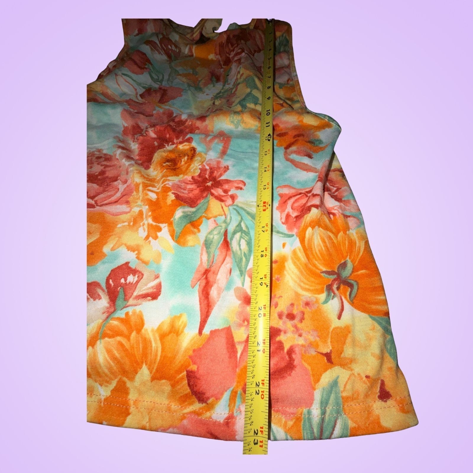 Love Culture Women’s Small Orange Floral Sleeveless Wrap Blouse image 6
