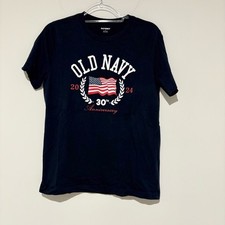 Old Navy 2024 30th anniversary flag shirt navy blue size small