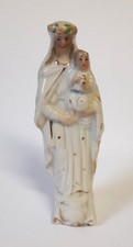 VIERGE MARIA ET JESUS PORCELAINE ANCIENNE 4 x 3 x 12 cm hauteur