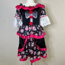 Day of the Dead Skeleton Skull Dress Costume Adult Women's XL Halloween