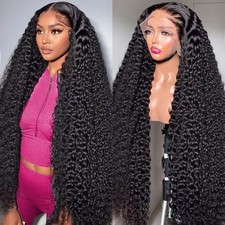 13x6 HD Lace Front Wig - 200 Density Deep Wave Curly Human Hair Pre-Plucked 30"