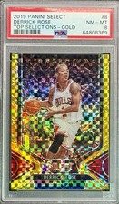 2019 PANINI SELECT TOP SELECTIONS GOLD #8 DERRICK ROSE 3/10 PSA 8