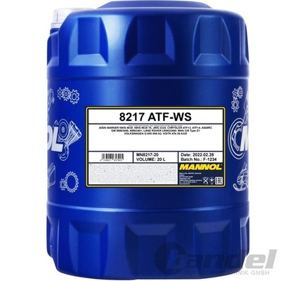 20L MANNOL GETRIEBEÖL 8217 ATF WS passend für VW G 055 540-A2 ASIN WARNER 9638