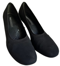 Vintage Sesto Meucci Italy Black Woven Leather Slingback Heels Box 8.5 AA
