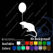 Rat & Balloon Decal Sticker Hold It Mouse Wildlife Clown Love Life Sewer Funny