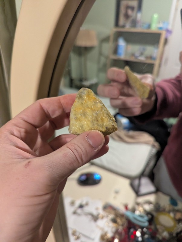 A Yellow Rock That Is Sort Of Triangularish