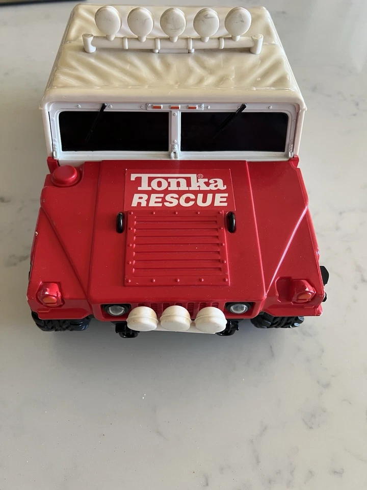 Vintage 2000 Tonka Hummer Fire Rescue Toy Truck Lights Sounds Talks Hasbro 13" - Image 3 of 4