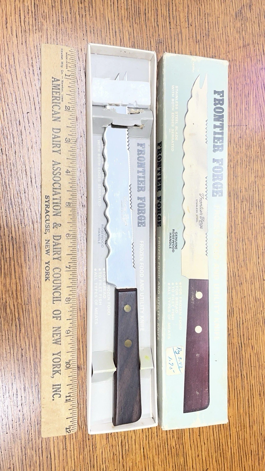 Frontier Forge Frozen Food Utility Knife Serrated Stainless Rosewood Handle
