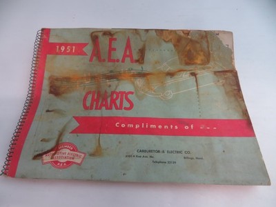 1951 A.E.A. Tune Up Charts Specialized Service Inc Olympia Washington
