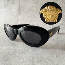 Gianni Versace Sunglasses MOD214 Medusa Black Gold Men's Authentic