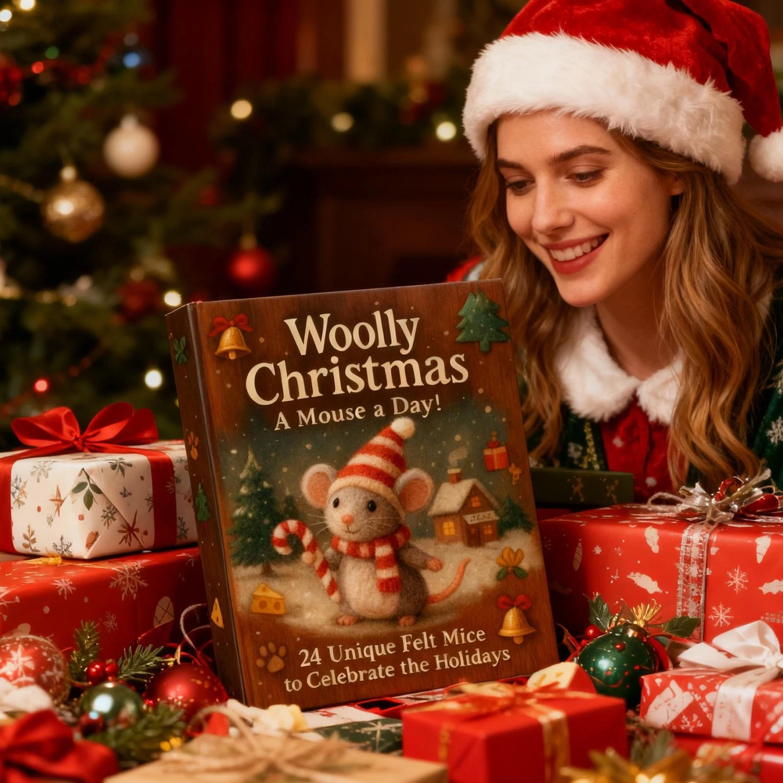 2025 Christmas Mouse Advent Calendar 2D Flat Acrylic Mice Figurines Charm