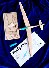 Minkaklecks 2x WURFGLEITER  38cm  Modellbausatz  Flugzeug   Holz   Segelflugzeug
