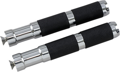 ACCUTRONIX Rubber Foot Pegs - Rigid Mount - Chrome/Black PF121-SRC