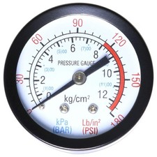 2 Inch Air Pressure Gauge 0 180 PSI Center Back Mount 1/4 NPT Pneumatic Tool