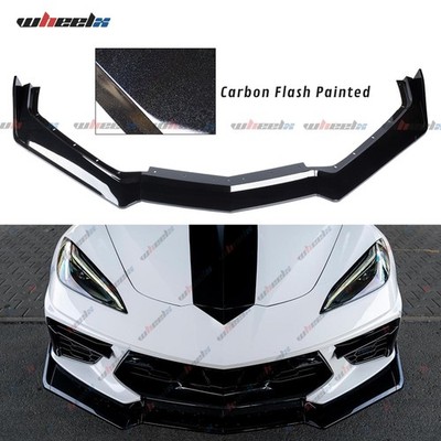 CARBON FLASH For 2020-2024 Corvette C8 GM 5VM Style Front Splitter Bumper Lip