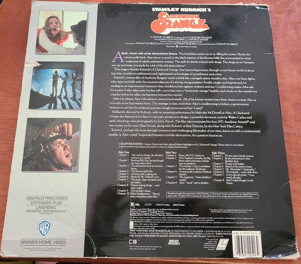 Clockwork Orange Laserdisc 2 Disc Extended Play LD Stanley Kubrick Foto 2 de 4