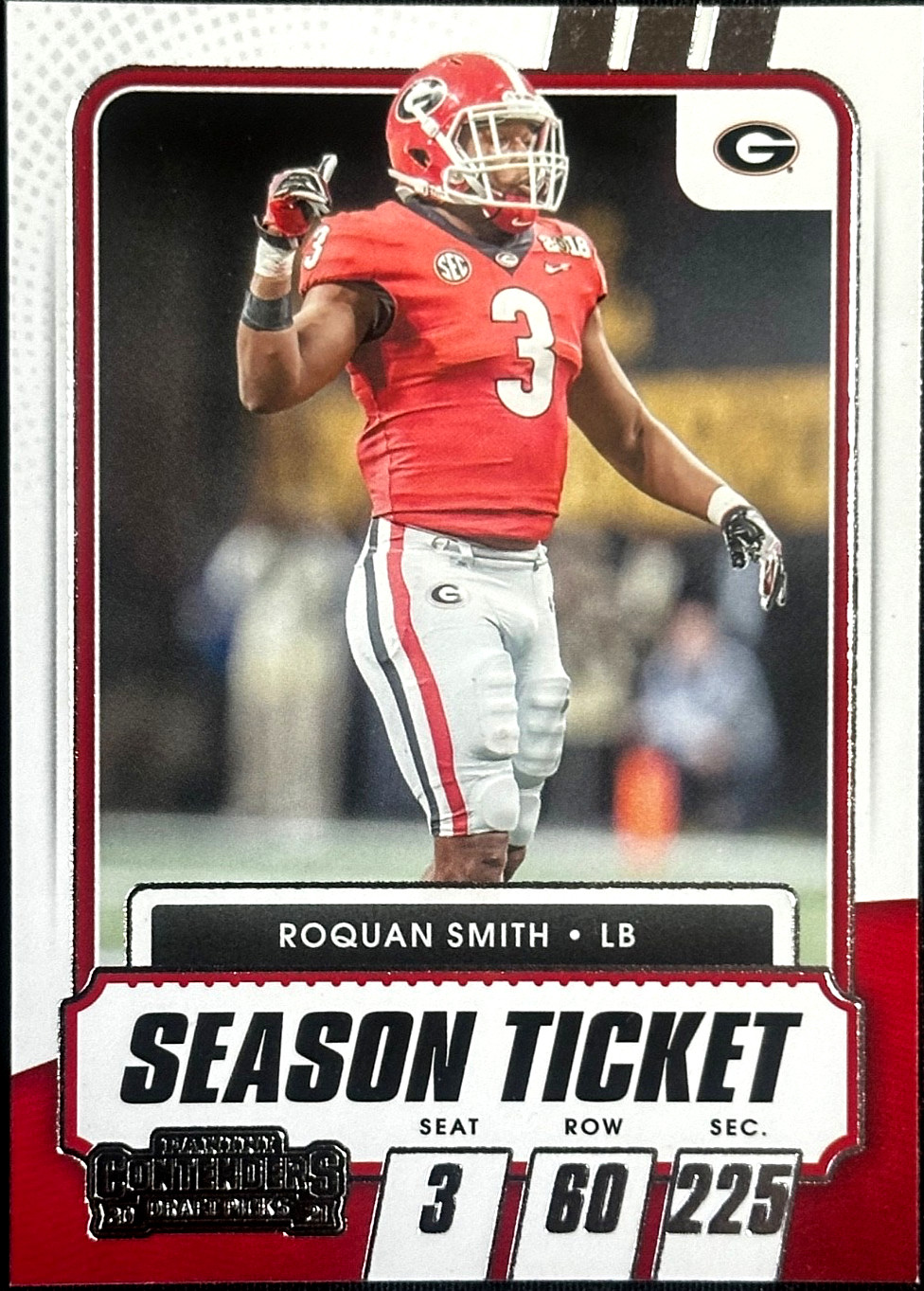 2021 Panini Contenders Draft Picks - Roquan Smith #85 Game Ticket Purple
