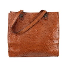 Antonio Melani Black Ostrich Embossed Leather Tote Bag — listing 2
