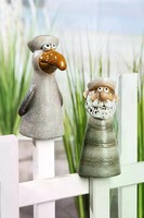 Sehr SüßEr Landhaus Zaunhocker MöWe, Zaunfigur Aus Keramik, Gartendeko