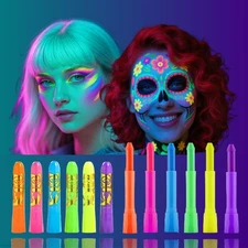 Glow In The Dark Body Paint Sticks Makeup Face Painting Kits Party Supplies