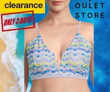 Time and Tru Women's Size S 4-6 IRIS Wave Print Swim BICKINI Top ONLY NWT