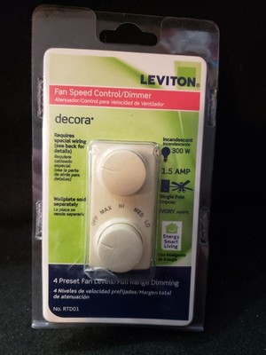 Leviton Decora Fan Speed Control / Dimmer  RTD01  - Tan