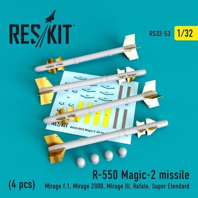 ResKit RS32-0053 1:32 R-550 Magic-2 Rakete (4 Stück)