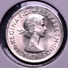 1964 Australia Threepence Silver Coin ~ Elizabeth II ~ *P254