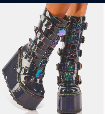 YRU Black Dune Mushroom Rave Boots