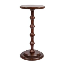 Ergo Pedestal Cocktail Side Table, Dark Chestnut