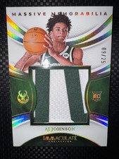Aj Johnson 2024-25 Panini Immaculate Collection Massive Memorabilia RC 09/25