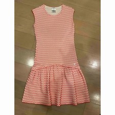 Chanel Dress Sleeveless Logo Color Pink White Size 38 From Japan