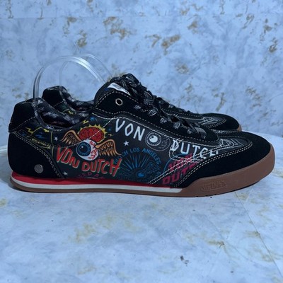 Von Dutch Jax Psycho Mens Size 13 Shoes Black Red Skater Comfort Casual Sneakers